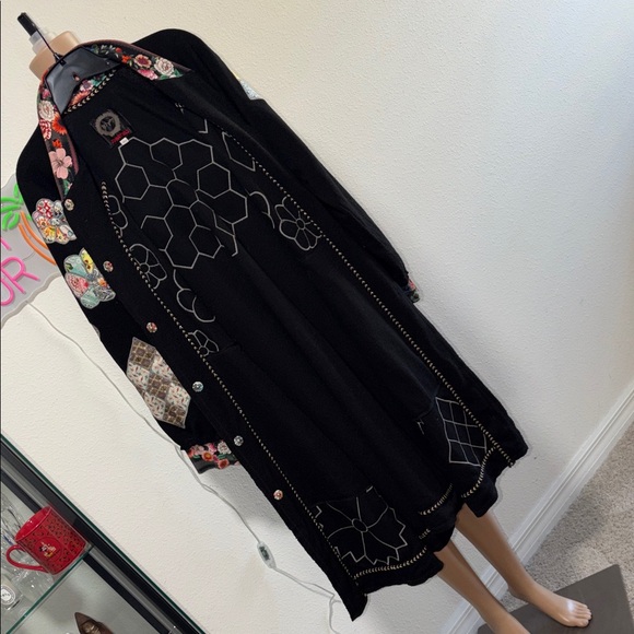 Johnny Was Floral Patchwork Black Jacket - Picture 2 of 14